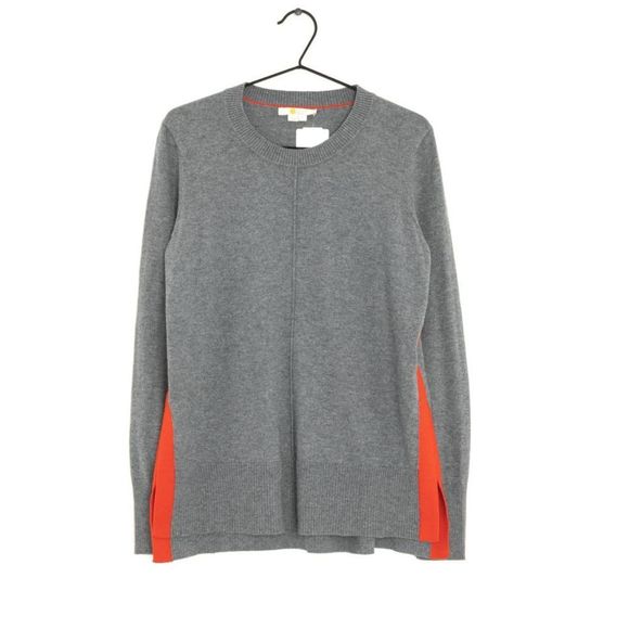 Boden Wool/Cotton Blend Gray Red Stripe Sweater, Size Medium - Picture 1 of 12